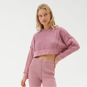 Urban Outfitters Out From Under Felicity Thermal Cropped Hoodie Sweatshirt